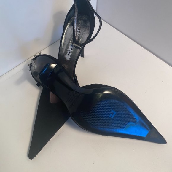 MARIANO FABIANI WOMEN'S DRESS PUMP BLACK AND BEJEWELED SIZE 40 - Picture 3 of 10